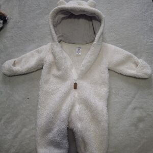 Carter's Cream Fleece Hooded Bodysuit